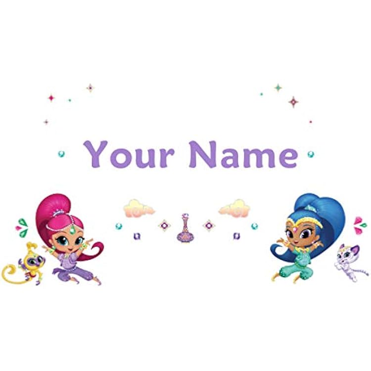Olivers Labels Premium Personalized Wall Decal for Kids Room Décor - Peel & Stick, Removable Shimmer and Shine™