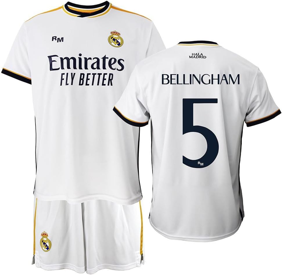 Real Madrid Boys Home Kit Set 2023-2024 - BELLINGHAM 5 - Official Licensed Replica - Child