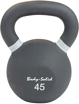 Body-Solid Matte Powder Coat Kettlebell with Kettle Grip Handle, Perfect Kettlebells for Weight Training and Core Workout Exercise Equipment