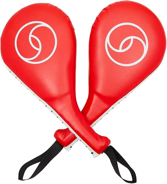 Juvale Taekwondo Kick Pad - Red, 15 x 2.5 x 7.5 in, 2 Pack - Martial Arts Training Equipment & Taekwondo Sparring Gear - Karate & Kickboxing Pads with Wrist Straps & Impact Boards