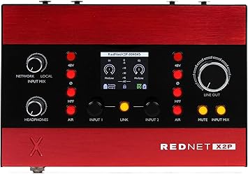 Focusrite RedNet X2P 2x2 Ethernet Audio Digital IO with Mic Preamps